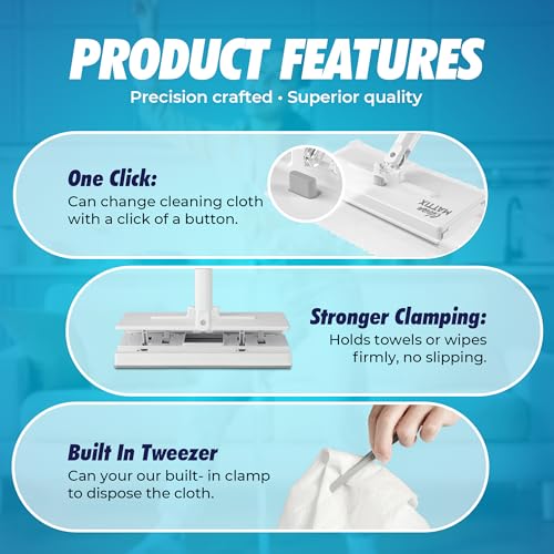 image for CleanMattix - FlexiClamp Sweep & Mop Kit - Compatible with Swiffer Pad