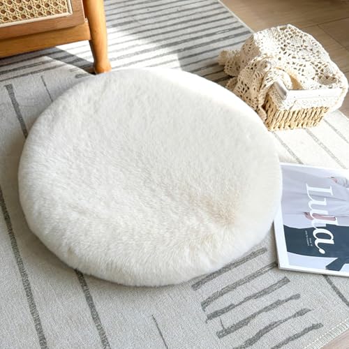 Galette De Chaise Ronde 40x40/45x45cm, Coussin Chaise Scandinave Rond, DéHoussable et Lavable Molleton Tissue Coussins De Chaise D'IntéRieur, Confortable...