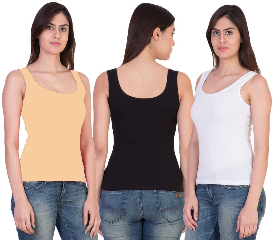 Image of Pack of 3 Premium Tank Top Vest Top Camisole Sando Spaghetti Inner Wear Camis for Women,Girls