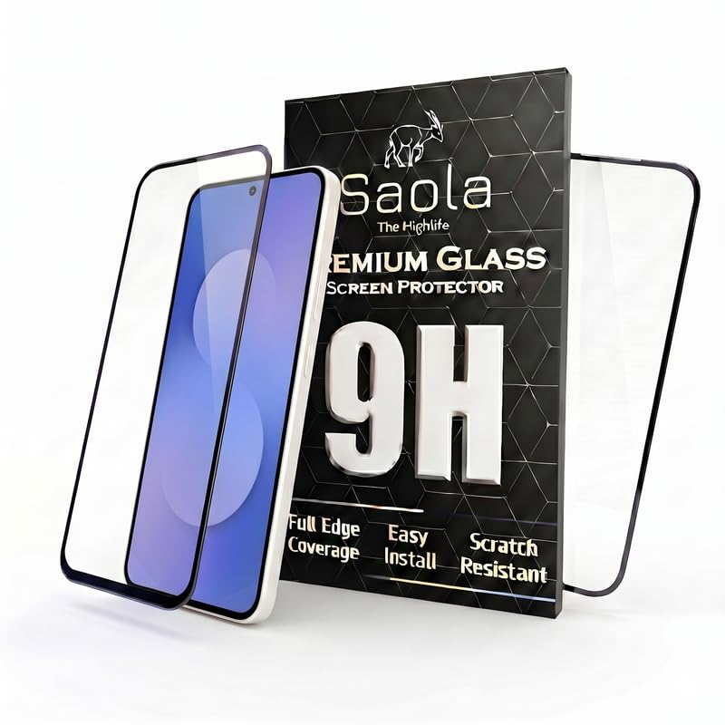 Image of Saola HD Clear Tempered Glass for Samsung Galaxy S25 FE | High Strength 9H Protection, Smooth Touch, Full Coverage Screen Guard, 2-Step Installation Kit | Quick & Easy Application (Pack of 2)