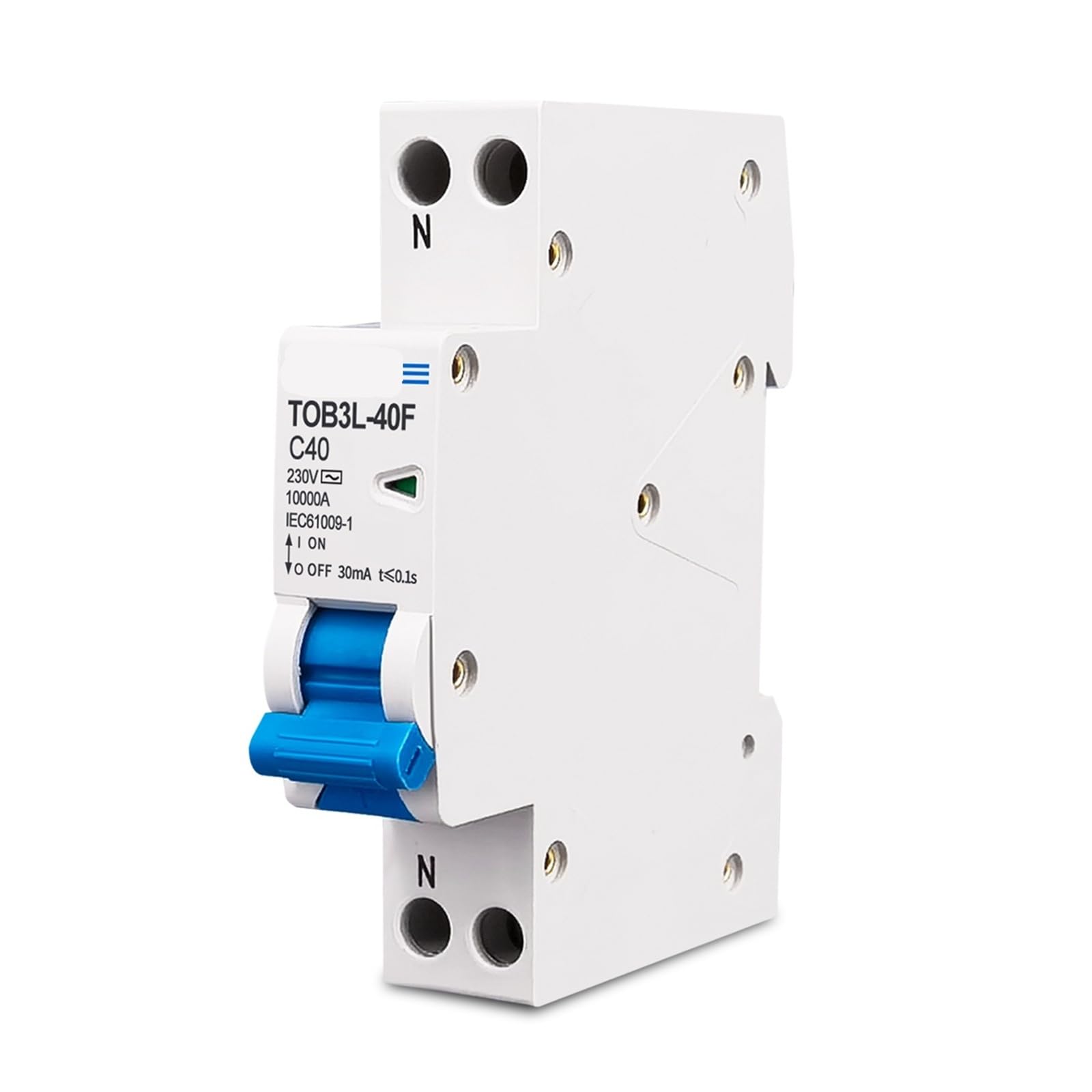 Disyuntor diferencial automático RCBO de 18 mm, 1P+N, 10 KA, con protección contra sobrecorriente, CA 230 V, 1 unidad(32A)