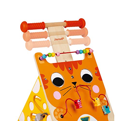 Janod Wooden Activity Baby Walker Cat - 21.1" Tall - Ages 12 Months+ - J08005 One Color - Thumbnail 6