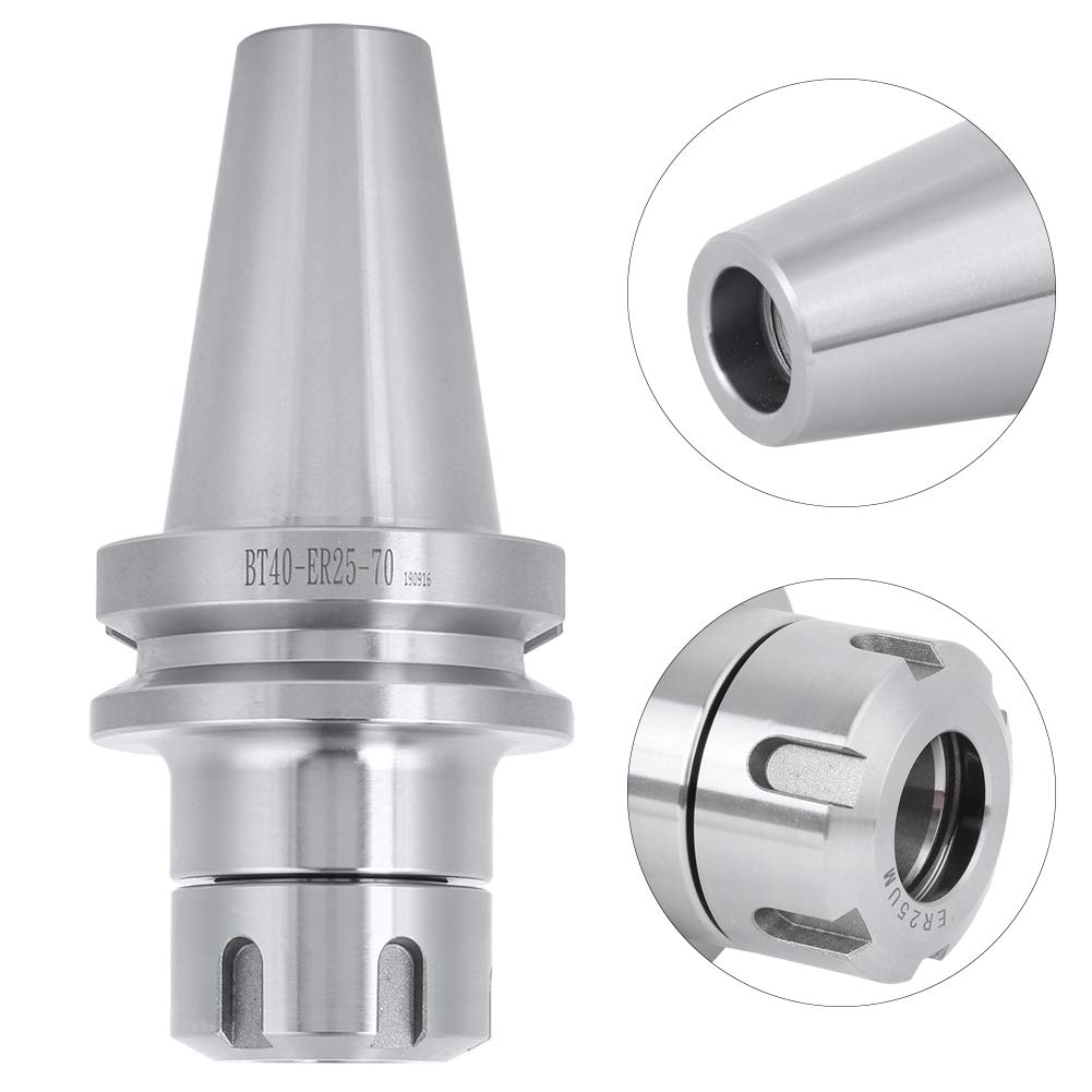 Porta Utensile BT40 - ER25-70 COLLET Chuck, BT40 ER25 70 Porta Utensile a Mandrino Collezione Acciaio in Lega 40Cr con una Durata di Lunga Durata Ad Alta Precisione per CNC,
