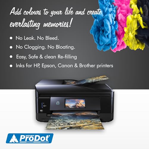 Image of ProDot ProSeries Ep-664 Inkjet Ink Refill Compatible with Epson L100, L130, L210, L220, L300, L310, L350, L355, L360, L380, L485, L565, L655, L1300, L1455 Ink Tank Printers (70 ml, C /M /Y /K)