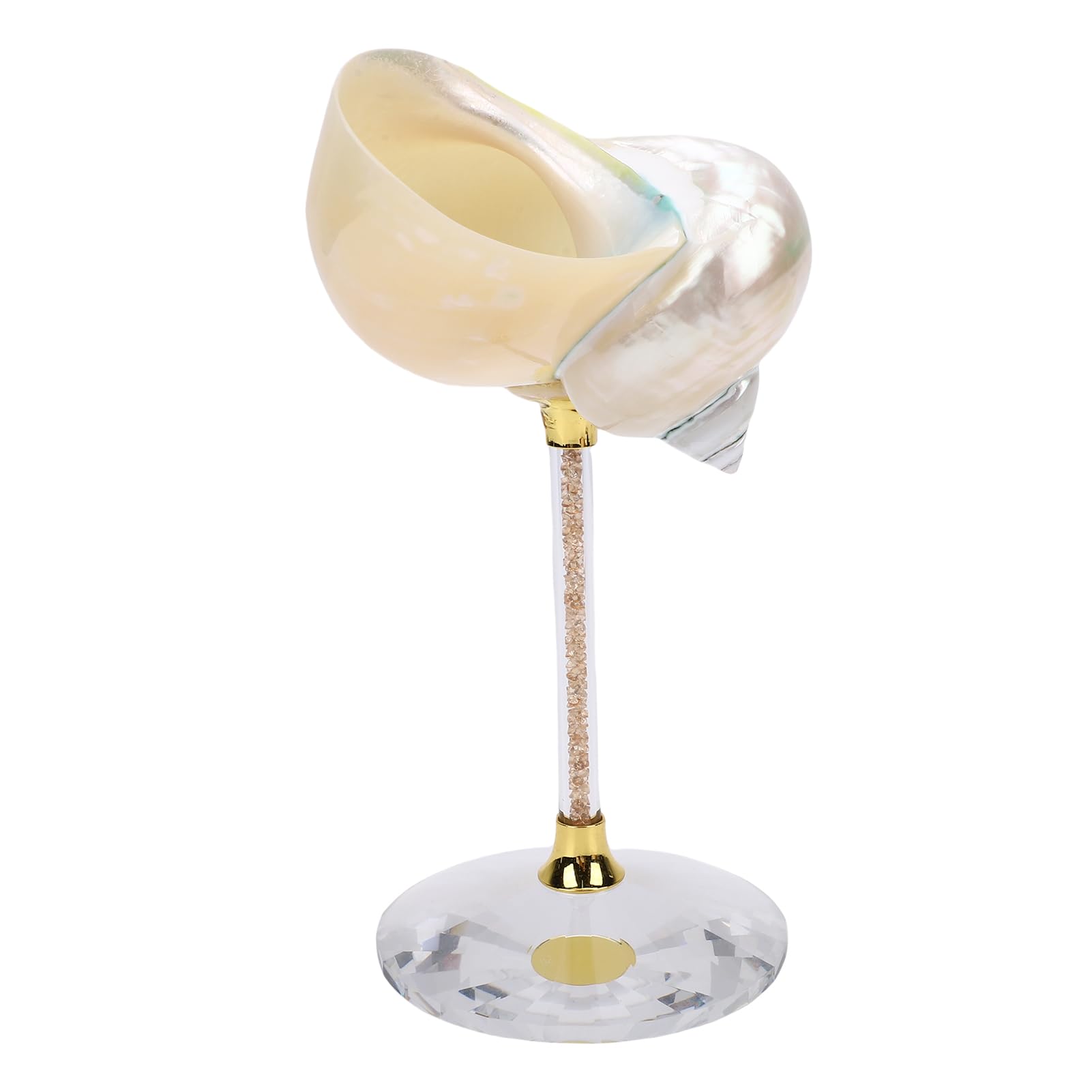 FTVOGUE Copa de Vino con Forma de Caracola, Copa Artesanal Pulida con Diseño único de Concha Natural sin Teñir, Ideal para Bodas, Fiestas, Bares y cócteles. (WHITE)