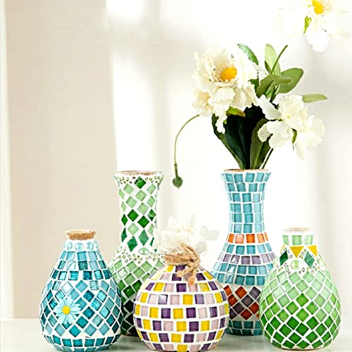 Zhiheng 200 Pack Mini Glass Tiles 3/8Inch Square Crystal Mosaic Tiles With White Backing For Mosaic Jewelry Flower Pots Photo Mirror Frame Home Garden Diy Crafts(Mixed Color 1) #TOP6