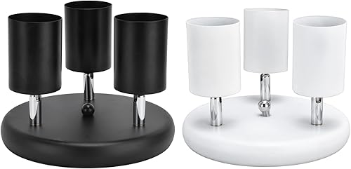 Miniatura 9 de Lámpara de techo LED con 3 focos, soporte para proyector de techo GU10, lámpara de pared giratoria de montaje empotrado, soporte de luz direccional