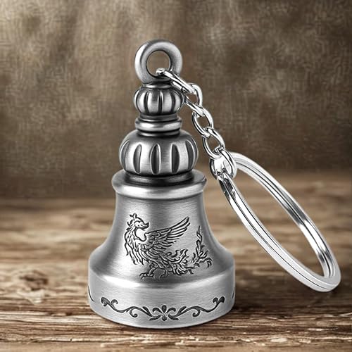 Image of OTTAVO Guardian Bell Keychain, Oxidized Copper, Tibetan Style, 5 cm Height, Good Luck Charm
