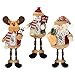 Achort 3 Pcs Père Noël Claus Bonhomme de Neige Renne de Noël Ornement Table Cheminée Décor Décoration de Maison Figurines de Noël en Peluche (Père Noël, Bonhomme De Neige, Wapiti) (Style 1)