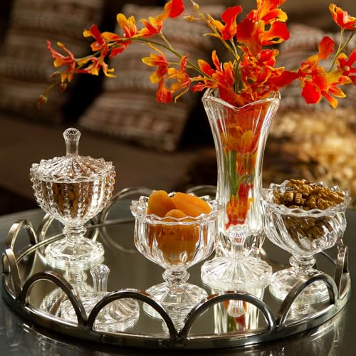 Potiche de Cristal com Pé Linearis 9,5cm x 14,5cm - Lyor