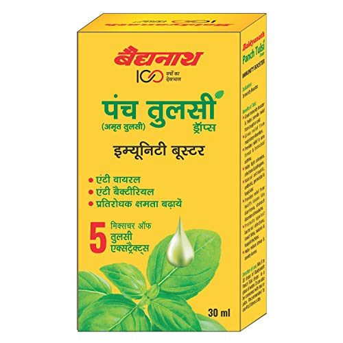 Image of Baidyanath Aloe Vera Juice with Pulp - An All-Round Tonic for Skin and Hair - 1L & Baidyanath Panch Tulsi Drops - Immunity Booster - 30 ml