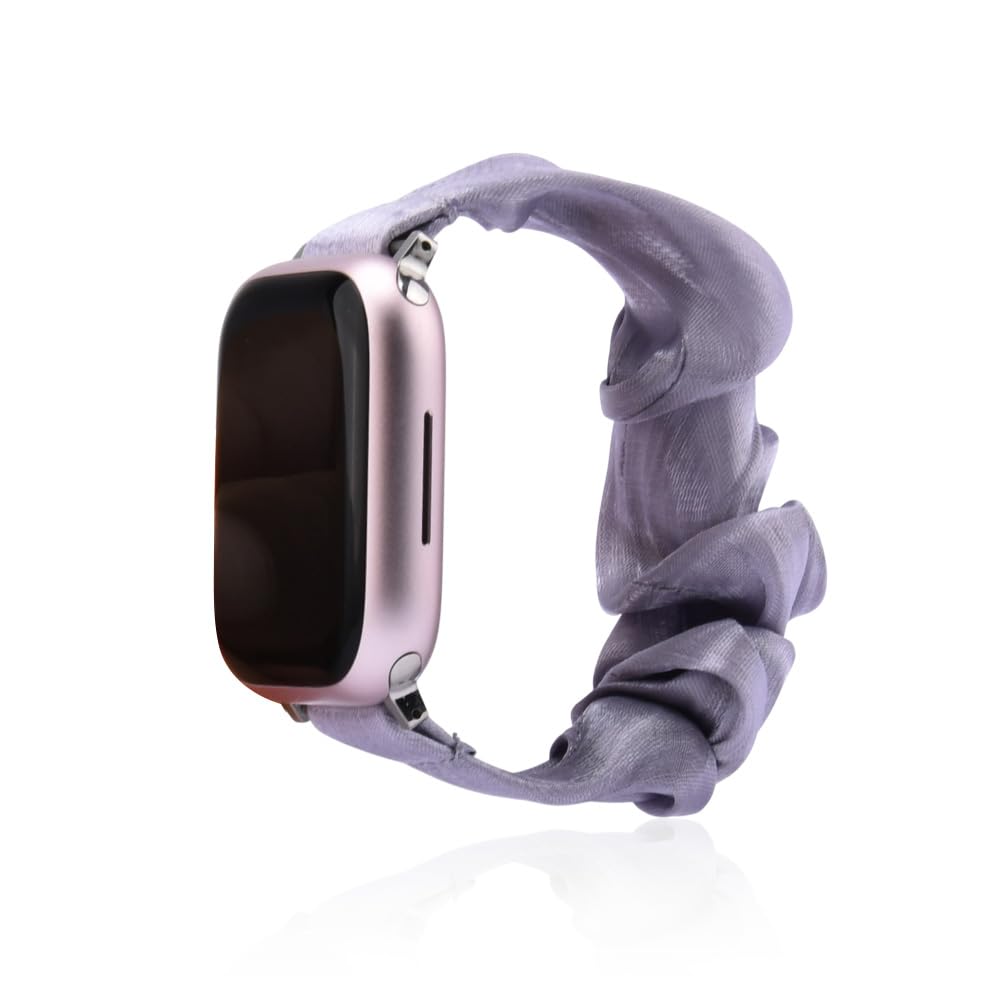 Thin Scrunchie Watch Band for Women Girls 20mm Soft Smart Watch Strap Adjustable Smart Watch Scrunchie Bands for Women Girls Glitter Watchbands for Wrist Accessories