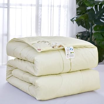 All Season Silk Comforter/Duvet/Quilt, Luxury Bedding Quilted Quilt, Fluffy and Cozy Yellow,180 * 220cm/3kg
