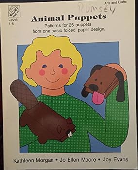 Paperback Animal Puppets: Patterns for 25 puppets from one basic folded paper design Book