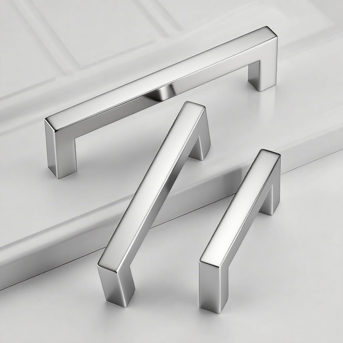 5 unità Maniglie per armadietti in acciaio inossidabile Manopole per porte Sivler Maniglia per mobili con vite per cassetti Mobili per mobili da cucina Decorazioni per la casa, distanza fori 128 mm