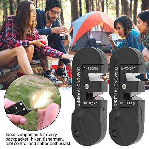 2Pcs/Set 4-In-1 Knife Sharpener Portable Multi‑Functional Outdoor Survival Tool For Camping Hunting And Home Kitchen #TOP7