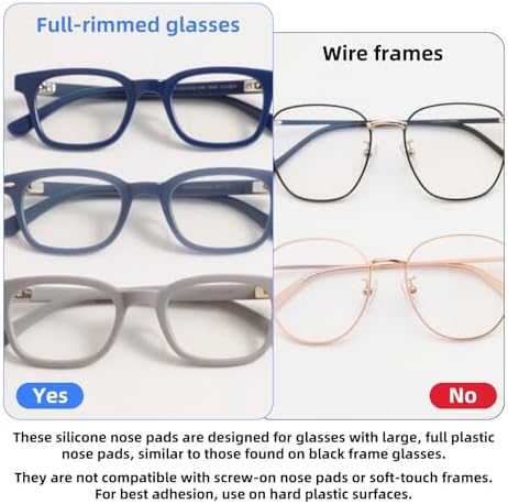 Fukaisu 24 Pairs Silicone Eyeglass Nose Pads, 0.75in Non-Slip Transparent Nosepads Protector Pieces Grips Soft Adhesive Replacement Nose Cushions for Eye Glasses & Sunglasses — view 2
