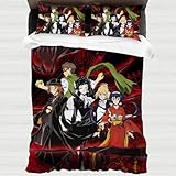 Generisch Anime Bungo Stray Dog Kinder Bettwäsche 135x200 Bettbezug 2 Kissenbezug Mikrofaser Bettwaren-Sets Junge Schlafzimmerdeko Bettwäsche-Sets (Fanartikel)