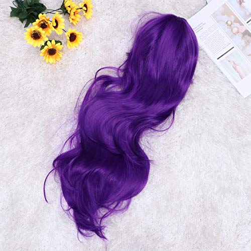Lurrose 1 peça peruca cosplay peruca de cabelo longo encaracolado peruca de aparência natural frisad
