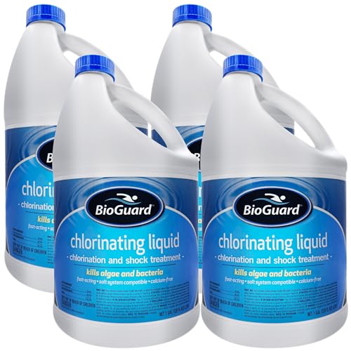 BioGuard Chlorinating Liquid (4-Pack) - Swimming Pool & Spa Liquid Shock Treatment - Raises Chlorine - 4 Gallons