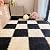 12pcs Carpet Squares Puzzle Floor Mat, Plush Interlocking Carpet Tiles, Anti Slip EVA Foam Jigsaw Floor Tiles, Build A Safe Area for Bedroom Playroom (Beige+Black)
