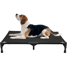 Love&go Elevated Dog Bed with Metal Frame, Cooling Raised Pet Cot for Dog and Cat M - Black, Medium-29.9x19.5x5.5 inch