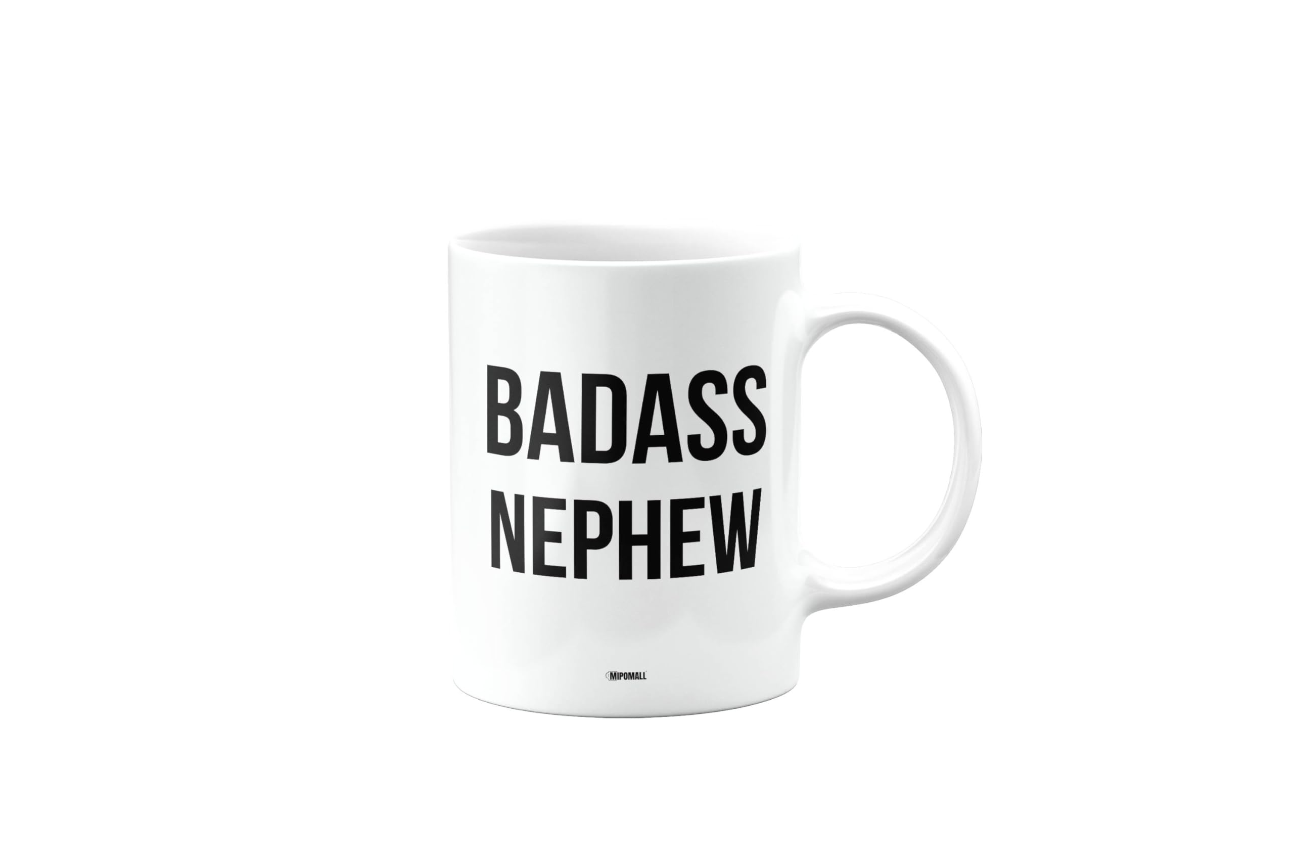 MIPOMALL Badass Nephew Mug, Funny Gifts, Joke, Silly, Gag Present, Birthday Cup, Secret Santa, Present for Christmas, mm-CA_223_130