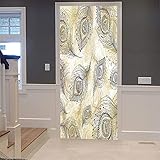 Pegatinas Para Puertas Impresión 3D Pluma Abstracta De Pavo Real Pegatinas De Puerta Impermeables De Pvc, Autoadhesivas 90 X 210 Cm - Foto De La Puerta De