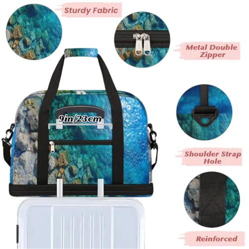 Bolsa de viaje separada y plegable de 47 L con estampado de mar oceánico 5