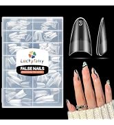 Almond Gel x Nail Tips Double Sided Matte Medium Almond Nail Tips Half Cover 240pcs for Almond Sh...