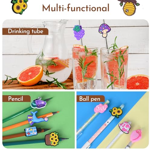 LOFIR 100PCS Mixed Pencil Toppers - Fun Kawaii Pencil Charms for Boys and Girls -Cute Classroom Rewards and Prizes - Decorate Your School Supplies- Perfect Kids Incentives(100PCS-B)