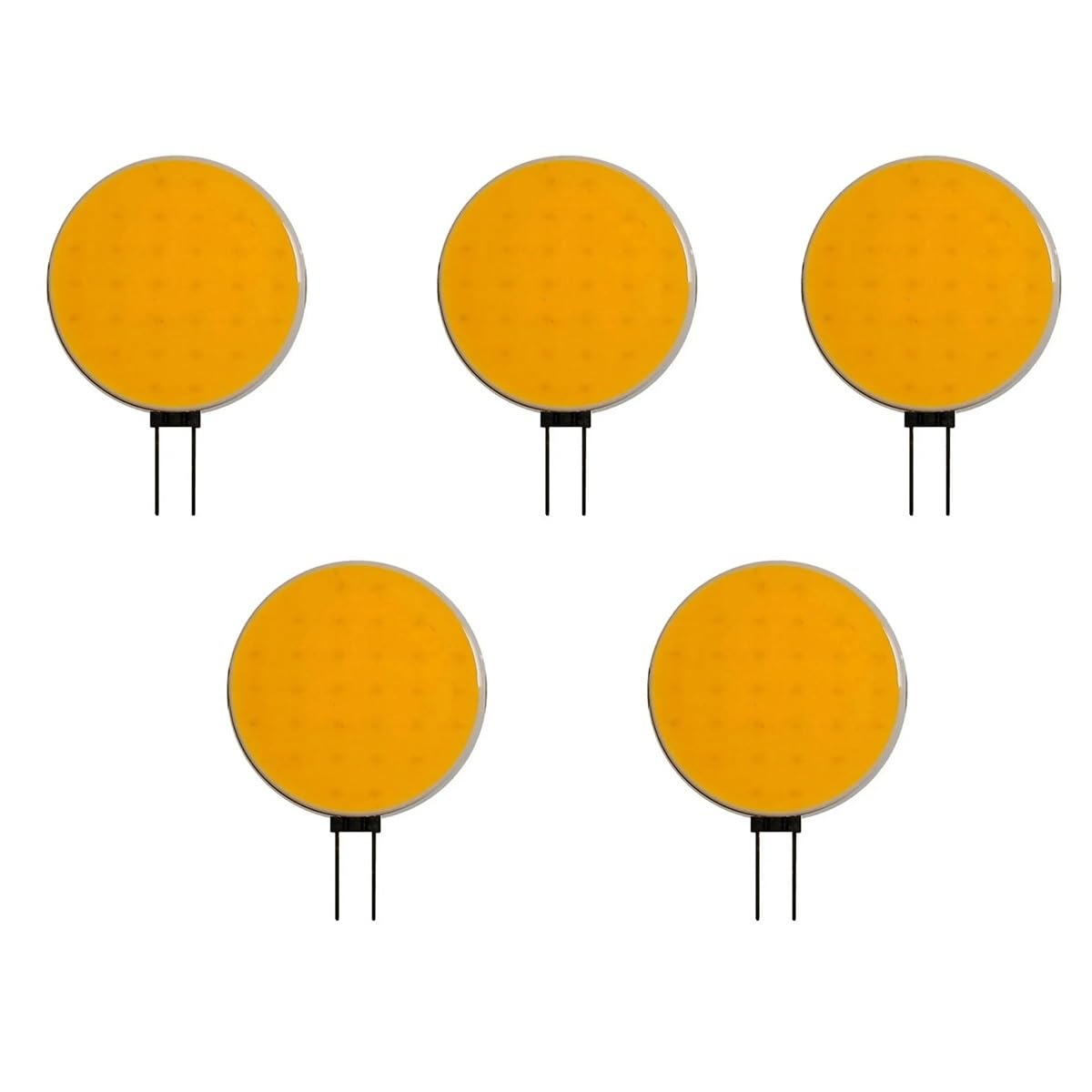 5/10 Piezas G4 COB LED lámpara Tipo Chip de inserción Horizontal luz de gabinete Ultra Brillante 3W 5W DC12V reemplazar Bombilla halógena(Warm White,5PCS 5W 30 Beads)