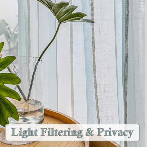Cortinas semitransparentes de lino sintético para evitar reflejos 3