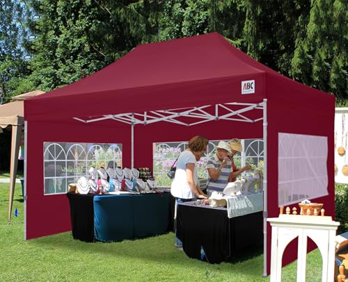 Image of ABCCANOPY Pop up Canopy Tent with Elegant Church Window 10X15,Burgundy