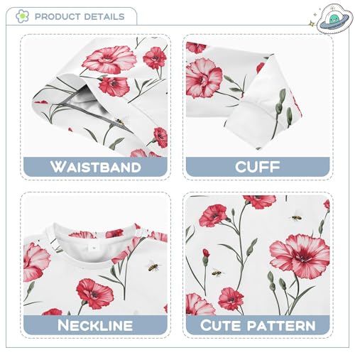 JUNZAN Retro Dianthus White Big Boys Sweatshirt Hoodie Fleece Sweatshirt With Hoodie Athletic 4T3