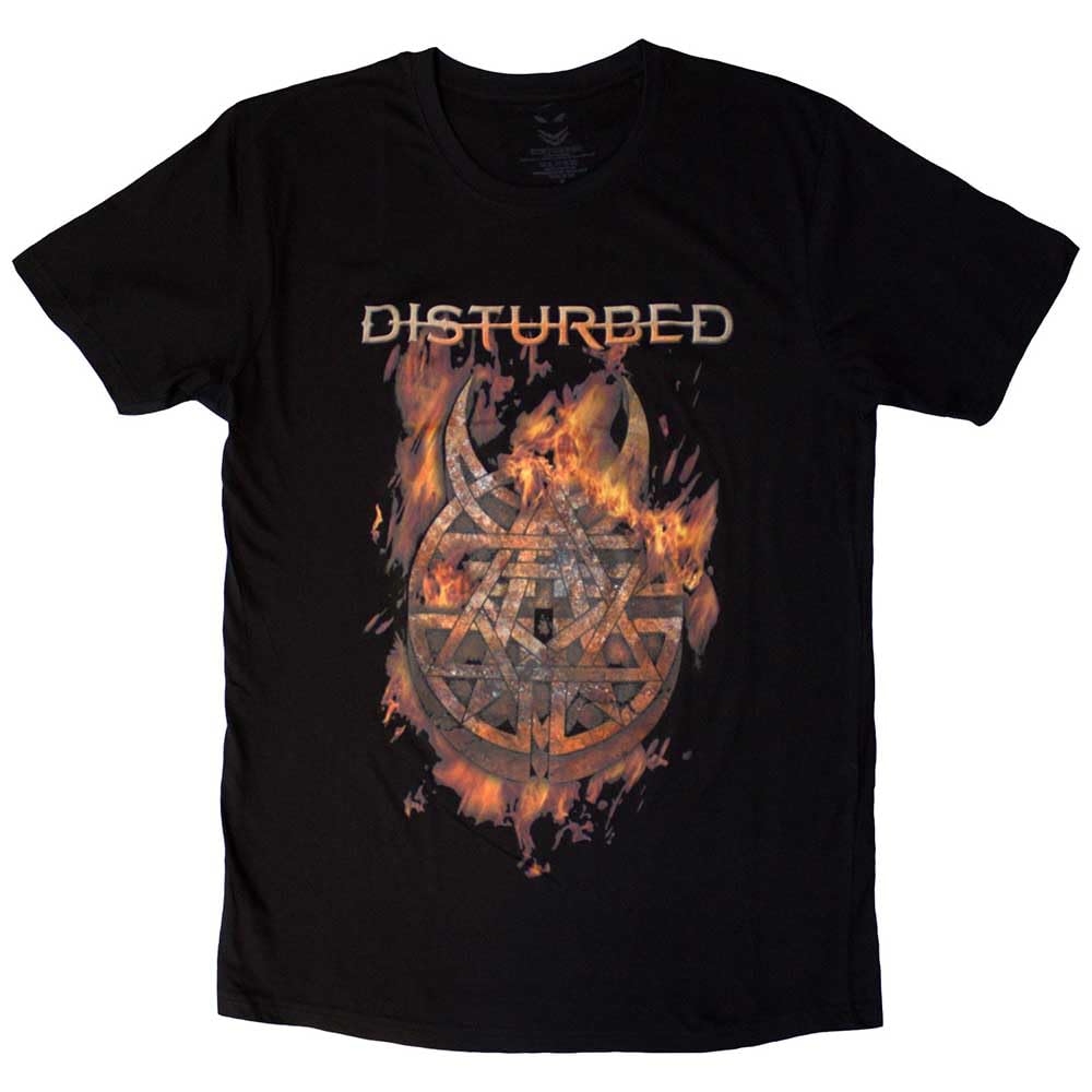 Rockoff Trade Men's Disturbed Burning Belief T - Shirt, Black (Black Black), Small