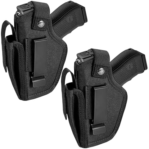 Pack of 2 Gun Holsters for Men/Women, Pistol Holster for Glock 43x Holster, IWB/OWB 9mm Holsters, 380 Gun Holster, Universal Airsoft Fits Right/Left, Holster Fits Glocks & M&P Shield Cover