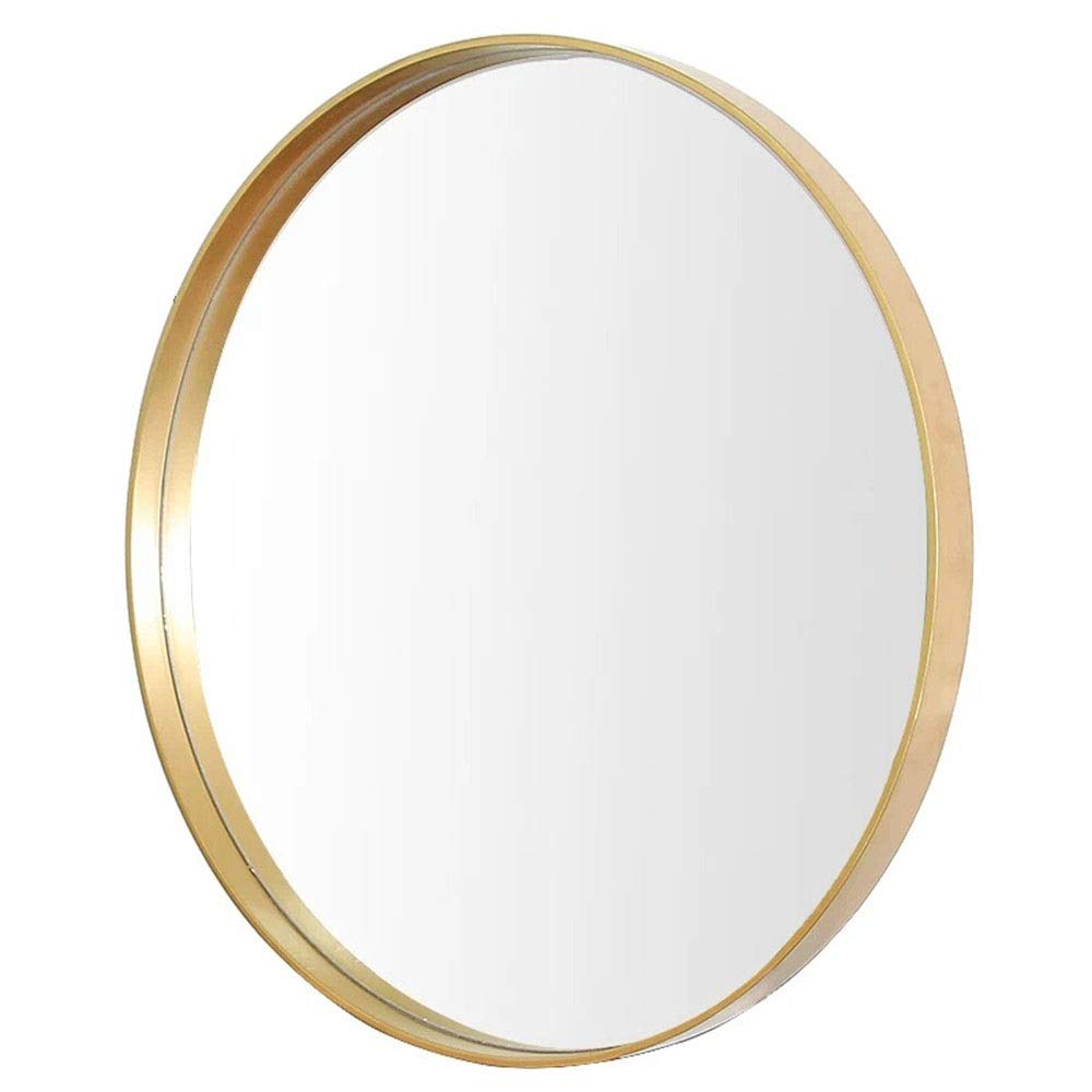 Miroir en laiton or rond suspendu pour décoration murale de toilettes