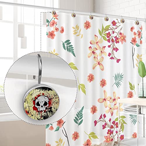 Lot de 12 crochets de douche suspendus en forme de crâne grunge