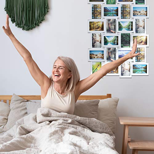 Relaxdays Bilderrahmen, Collage für 24 Bilder, 10x15 cm, Hoch- & Querformat, Fotorahmen Wand, H x B: 59 x 86 cm, schwarz – Bild 4