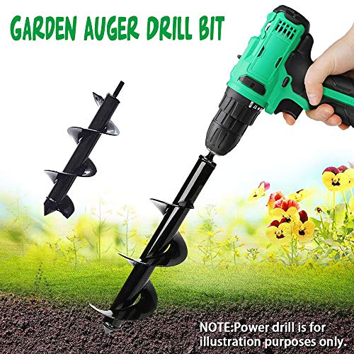 Broca Decdeal Auger, broca em espiral da Terra Auger, escavadeira elétrica para jardim, 25 & 8cm