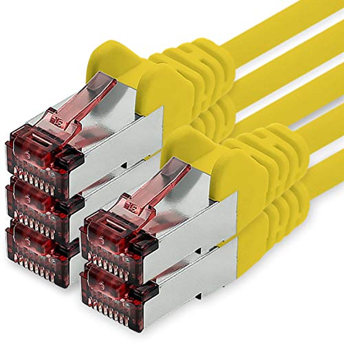 freiwerk Câble réseau Cat.6 3,0 m jaune - 5 x câble Ethernet Lankabel Cat6 Câble réseau Lan Sftp Pimf patch cable 1000 Mbit s