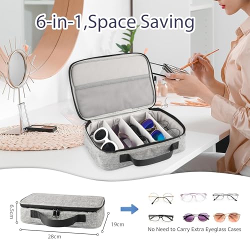 Étui à lunettes multi-paires : boîte de rangement multifonctions réglable