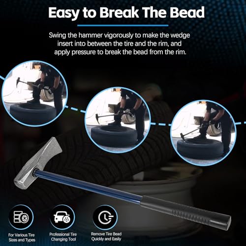 Image of Sunluway Tire Bead Breaker Wedge Replacement for Ken-Tool 35429 Bead Brkg Wg, 32 in, STL, Duck-Billed Tire Hammer for Passenger Car, Truck, SUV, ATV, Motorcycle, Bus, Farm Tractor, Aircraft Tire