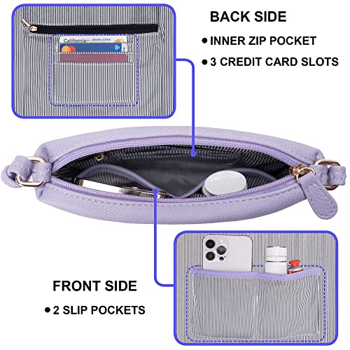 Image of Solene Small Multi Zipper Pocket Crossbody Bag with Adjustable Strap, Lightweight Travel Purse, Daily Small Messenger Pouch