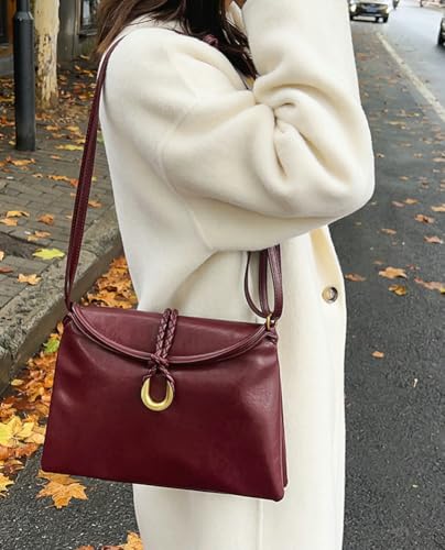 Large Shoulder Bag Clutch for Women Soft Leather Envelope Bag Crossbody Bag Vintage Handbag Messenger Bag Work Shoulder Purse4