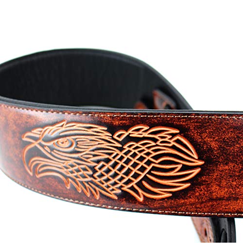 Walker and Williams GB-191 Bourbon Brown Eagle avec panier tissé et sangle rembourrée Texas Star - Les Beatles, Paul McCartney, John Lennon, RIngo Starr, George Harrison Walker and Williams GB-191 Bourbon Brown Eagle avec panier tissé et sangle rembourrée Texas Star – Image 5