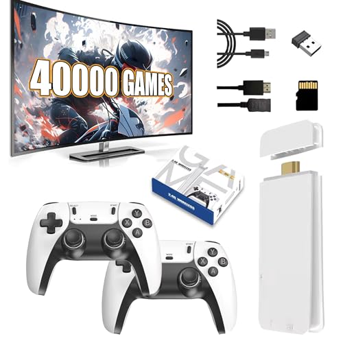 M15 Game Stick - Plug & Play Consola de Juegos de Alta definición con Memoria 128g, precarga con más de 40000 Juegos, Controladores inalámbricos duales - M15 dongle Gaming TV (128g)