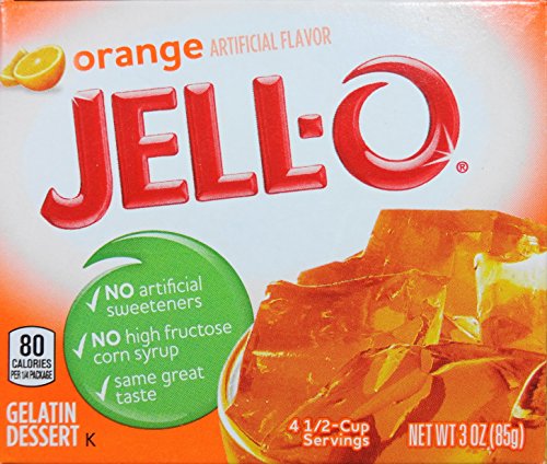 Jell-O Gelatin Dessert, Orange Flavor, 3-Ounce Boxes (Pack of 5)