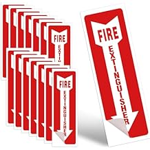 Fire Extinguisher Signs, 15 Pack 4x12 Inch Fire Extinguisher Signs for Home Business, Strong Self Adhesive Safety Sticker Sign, UV Protected, Weather, Indoor & Outdoor